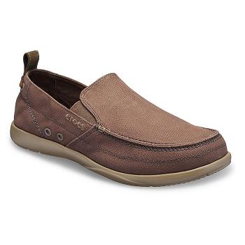 Crocs Walu Slip-On Hnede - Panske Mokasíny